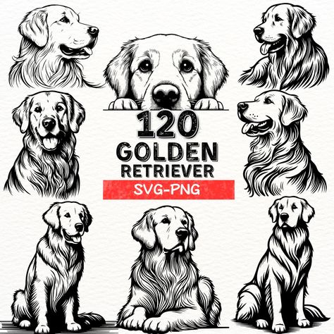 Golden Retriever Illustration Cartoon, Golden Retriever Outline Tattoo, Golden Retriever Line Art, Golden Retriever Logo, Golden Retriever Tattoo Minimalist, Golden Retriever Outline, Golden Retriever Tattoo, Golden Retriever Illustration, Golden Retriever Drawing