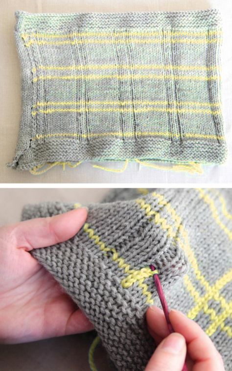 Knit Plaid Pattern, Plaid Knitting, Kids Sweater Pattern, Loom Knitting Stitches, Knifty Knitter, Blanket Ideas, Knitting Instructions, Pattern Tutorial, Knitting Tutorial