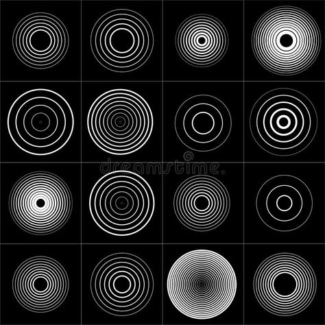 Radar screen concentric circle element set. Sound wave. Circle spin target. Radio station signal. vector illustration Museum Branding, Wave Illustration, Sound Wave, Radio Wave, Sound Waves, Circle Design, Radio Station, Spinning, Stock Illustration