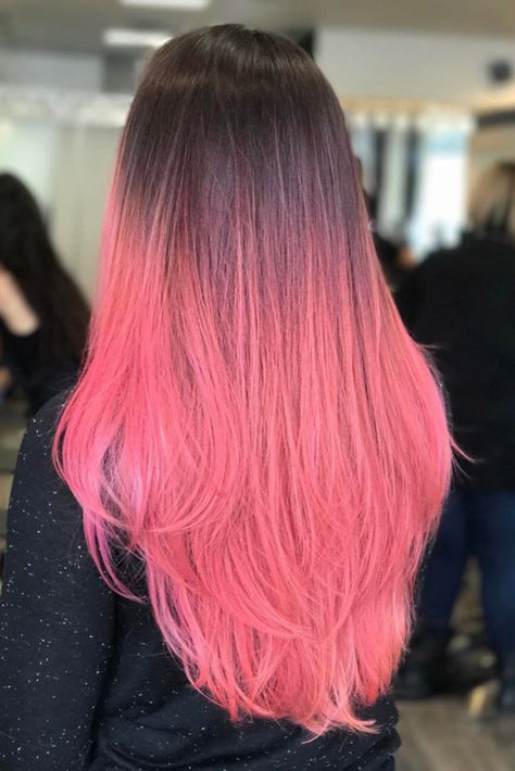 Ombre Hair Ideas, Brown Ombre Hair Color, Black Hair Ombre, Pink Ombre Hair, Dip Dye Hair, Brown Ombre Hair, Ombre Hair Blonde, Ombre Pink, Hair Ombre