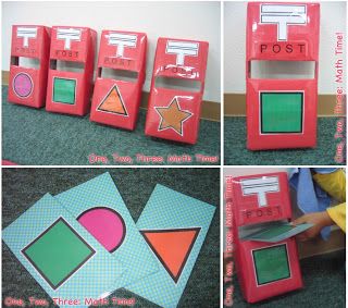 One, Two, Three: Math Time!: Pre-Math Skills : Matching Colours and Shapes Posting Activities Eyfs, Post Office Preschool, Post Office Game, Post Office Activities, Jolly Christmas Postman, Community Helpers Preschool Activities, Matching Shapes, Community Helpers Unit, Paper Shape