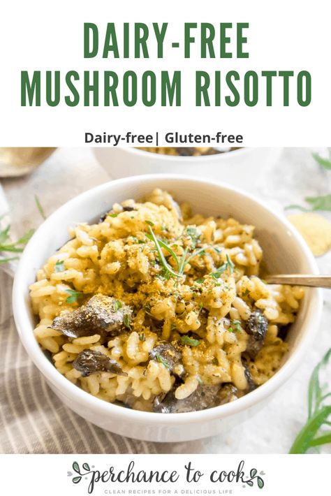 Dairy Free Mushroom Risotto, Dairy Free Risotto Recipes, Dairy Free Risotto, Crockpot Dairy Free, Gluten Free Meal Prep, Gf Meals, Df Recipes, Vegan Risotto, Dairy Free Recipes Dinner