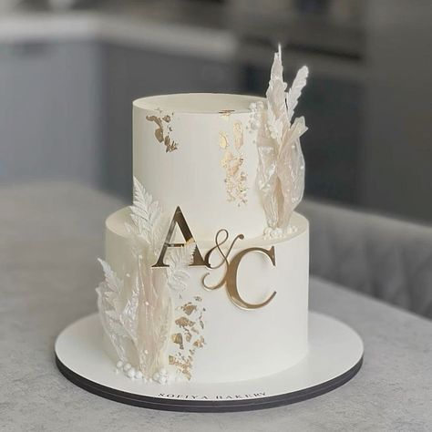 Simple And Elegant Wedding Cake, Engagement Cakes Simple, Engagement Cake Ideas Elegant, Engagement Cakes Ideas, Simple Elegant Wedding Cakes, Engagement Cake Designs, Wedding Cake Simple Elegant, White And Gold Wedding Cake, Wedding Cake Options