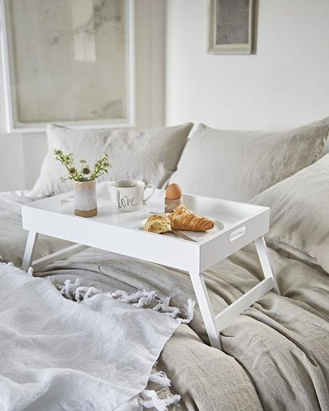 Morning! 🌞 . Hope you're not too delicate this morning (if you are and you're reading this at 8.50am then well done for being alive). . Time for some breakfast (how amazing is this bed tray from @nordichouse for breakfast in the sheets?!), c Breakfast In Bed Tray, Bed Tray Table, Nordic House, Candles In Fireplace, Swedish Furniture, Nordic Furniture, Carpenter Work, Bed Tray, Breakfast Tray