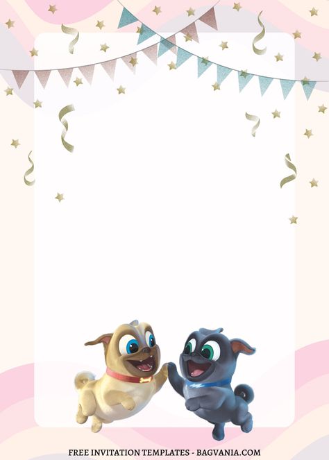 Free Printable Invitations Templates, Free Printable Invitations, Disney Invitations, Birthday Disney, Cute Little Puppies, Free Birthday, Colourful Balloons, Create Your Own Invitations, Little Puppies