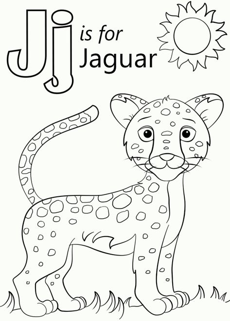 Coloringpagesfortoddlers.com – Do you ready to explore Safari with your kids? Or does your kids love an interest in wild animals, especially wild cats? If right, we suggest you to carry out t… Jaguar Coloring Pages, Cartoon Jaguar, Letter J Activities, Letter J Crafts, J Craft, Coloring Page Free Printable, Abc Coloring Pages, Preschool Coloring Pages, Abc Coloring