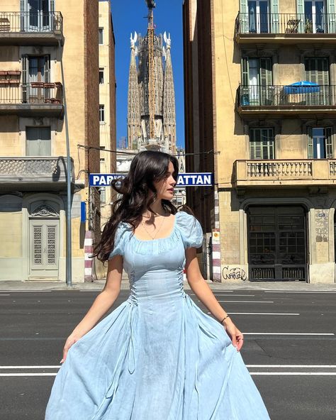 Cinderella but instead of a castle she lives in Sagrada Familia 🩵 Cinderella Inspired Dress, Aurora Dress, A Castle, Inspired Dress, Pretty Outfits, Cinderella, Barcelona, Casual Outfits, Wardrobe