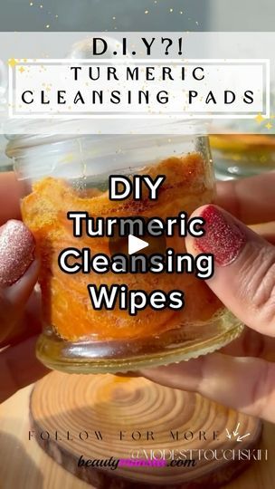 Glow Up Naturally, Diy Makeup Remover Wipes, Turmeric Skin Care, Turmeric For Skin, Homemade Makeup Remover, Diy Makeup Remover, Cotton Rounds, Sugar Scrub Recipe, Diy Body Scrub