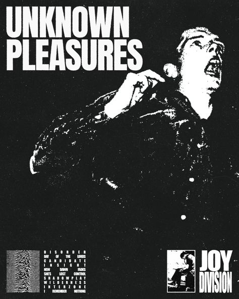 Poster concept by absnteal Joy Division Band, Joy Division Poster, Unknown Pleasures, Joy Division, Band Posters, Division, Collage, Band, Pins