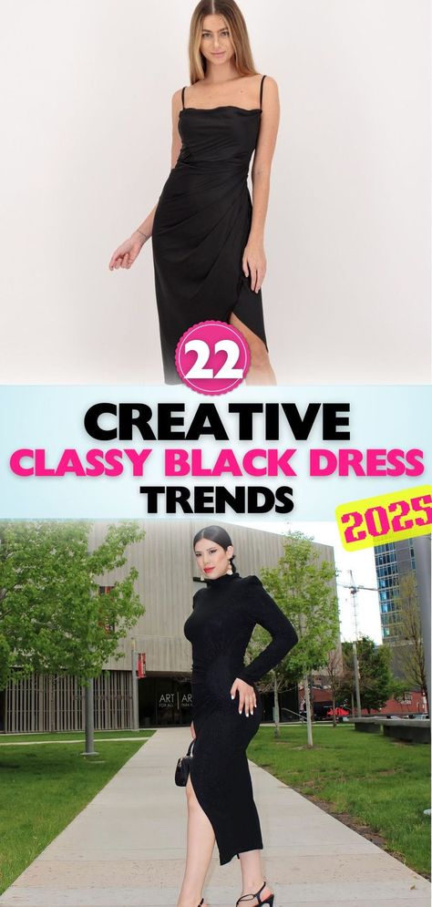 Discover sophisticated black dresses that offer both timeless charm and modern appeal. Perfect for weddings, galas, or date nights. Stay effortlessly elegant in black. Black Dress Photoshoot Ideas, Elegant Cocktail Dress Party, Black Dress Ideas, Black Sophisticated Dress, Classy Black Dress, Black Essentials, Black Dresses Classy, Elegant Cocktail Dress, Elegant Black Dress