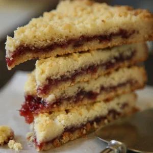 Hungarian Shortbread Raspberry Shortbread Bars, Raspberry Shortbread, Shortbread Cookie Crust, Hungarian Desserts, Raspberry Bars, A Glass Of Milk, Shugary Sweets, Buttery Shortbread Cookies, Shortbread Bars