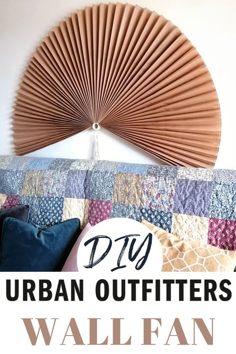 Do you want to add a touch of boho chic or oriental charm to your home décor without spending a fortune? Then this DIY video tutorial is for you. In this video, I show you how you can make a giant wall fan in the same style as the popular Palmera fan from Urban Outfitters but with only paper. This fan is not only stylish but also very cheap to make a diy dupe. So, if you are looking for a way to add a bit of boho flair to your home decor, be sure to check out my tutorial. Japanese Fan Wall Decor, Diy Japanese Fan, Urban Outfitters Decor, Artsy Crafts, Lion King Jr, Chinese Fan, Diy Wand, Folding Walls, Large Fan