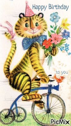 Vintage Cat Happy Birthday Gif Pictures, Photos, and Images for Facebook, Tumblr, Pinterest, and Twitter Pretty Doodles, Happy Birthday Vintage, Happy Birthday Love Quotes, Vintage Birthday Cards, Cat Vintage, Vintage Valentine Cards, Happy Birthday Pictures, Retro Images, Vintage Drawing