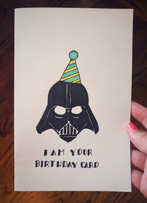 Star Wars Mothers Day Cards, Star Wars B Day Cards, Cute Star Wars Birthday Cards, Star Wars Birthday Presents, Postcard Birthday Cards, Birthday Card Ideas Star Wars, Star Wars Themed Birthday Cards, Star Wars Postcard, Starwars Birthday Card Ideas