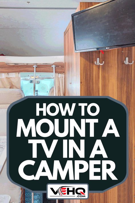 Tv Camper Ideas, Tv Camping, Tv In Rv Ideas, Rv Tv Mounting Ideas, Rv Tv Mount, Rv Tv, Hybrid Camper, Scamp Trailer, Hanging Tv