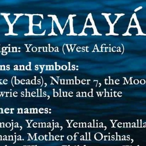 CO Mountain Witch on Instagram: "DAY OF THE GODDESS: YEMAYA is known for her nurturing love, emotional healing, help with fertility, and protective energies. She is the major water spirit from the Yoruba religion. She is the mother of all Orishas. (Orishas are divine spirits that play a key role in the Yoruba religion of West Africa). She is also the mother of humanity. She is the patron spirit and goddess of rivers, particularly the Ogun River in Nigeria, and oceans in Cuban and Brazilian orisa religions.  She is often depicted as a mermaid goddess and is the source of and controller of all waters.  Yemaya is closely associated with the Orisha Olokun, who is the ruler of the depths of the ocean. Yemaya is seen as the guardian of the upper surfaces of the ocean, where the light reflects an Obatala Offerings, African Witchcraft, Goddess Yemaya, Mountain Witch, Yemaya Orisha, Yoruba Orishas, Water Spirits, Mermaid Goddess, Water Spirit