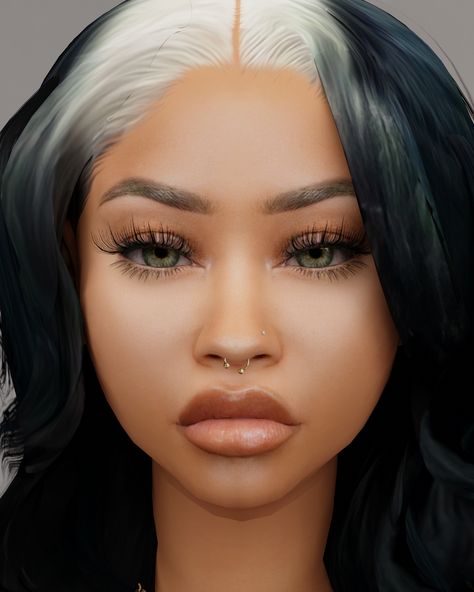 Sims 4 Female Skin, Sims To Download, Black Kids Hair, The Sims House Ideas, Sims Hair Cc, Sims Skins, Face Overlay, Sims 4 Dump, Pretty Sims