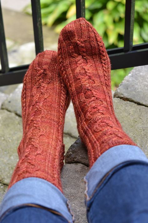 socks from Knitting to Stay Sane - http://crazyknittinglady.wordpress.com Elegant Socks, Copper Penny, Socks Pattern, Different Stitches, Sock Knitting Patterns, Seed Stitch, Knitting Books, Sock Patterns, Dk Yarn