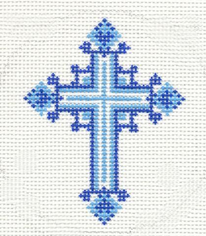 Christian Cross Stitch Patterns Free, Christos Anesti, Christian Cross Stitch Patterns, Christian Cross Stitch, Blue Cross, Needlepoint Patterns, Painted Canvas, Cross Patterns, Christian Cross