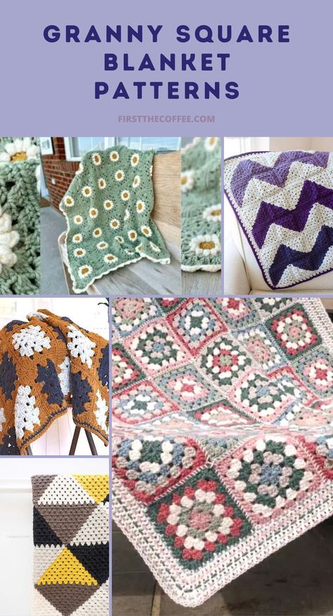 Crochet Granny Square Blanket Patterns Crochet Granny Square Blanket Free Pattern, Crochet Afghan Patterns Free Throw Blankets Granny Squares, Unique Crochet Blanket, Crochet Quilt Pattern, Crochet Square Blanket, Granny Square Crochet Patterns Free, Diy Baby Shower Gifts, Crochet Granny Square Blanket, Crochet Blanket Afghan