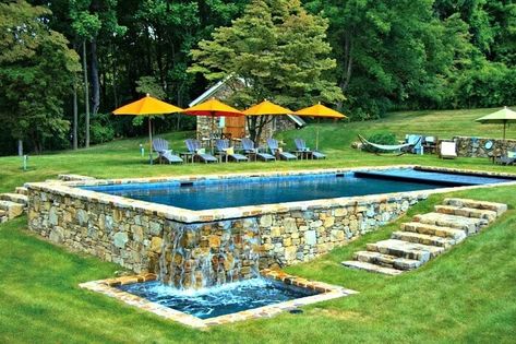 Inground Pool Designs, Rectangular Swimming Pools, Rectangle Pool, Swimming Pool House, Above Ground Pool Landscaping, Rectangular Pool, Natural Swimming Pools, Luxury Pools, Backyard Pools