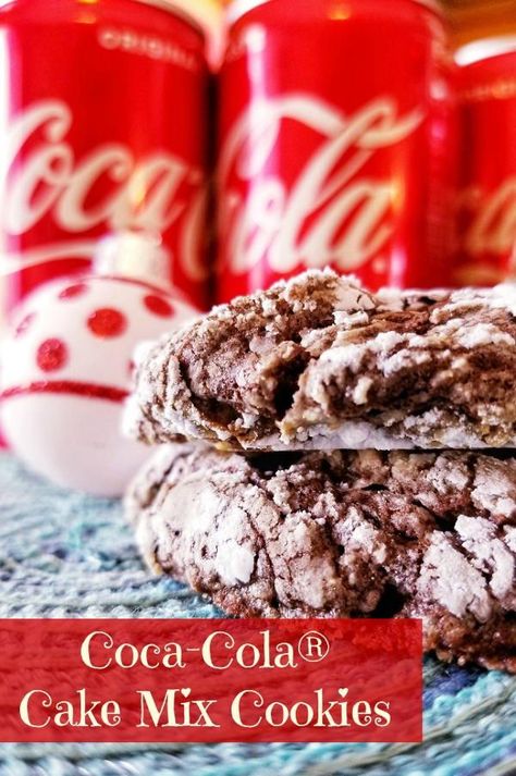 Coca-Cola® Cake Mix Cookies | This easy cookie recipe tastes just like your favorite soda! Coca Cola Recipes, Cola Recipe, Crackle Cookies, Coca Cola Cake, Cola Cake, Gooey Cookies, Cake Mix Cookie Recipes, Baking Fun, Budget Recipes