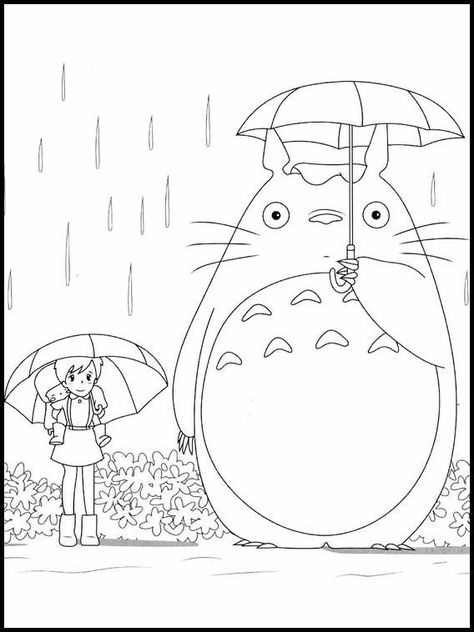 Totoro Printable, Totoro Drawing, Totoro Art, Art Studio Ghibli, Manga Coloring Book, Ghibli Tattoo, Personajes Studio Ghibli, Studio Ghibli Characters, Printable Coloring Pages For Kids