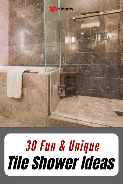 Are you looking for a way to spruce up your bathroom? Look no further! We have compiled 30 fun and unique tile shower ideas to help you create an amazing space for your home. From brightly colored tiles to interesting designs and shapes, these ideas are sure to make your shower the envy of all your friends and family. Walk In Bathroom Showers, Master Shower Tile, Large Shower Tile, Unique Bathroom Tiles, Tile Walk In Shower, Custom Tile Shower, Master Bath Shower, Shower Wall Tile, Bathroom Shower Walls