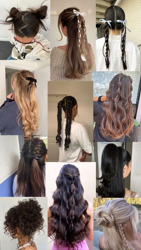 School Hairstyles Layers, Hair Inspired For School, Hairstyles For Uniform School, Old Preppy Hairstyles, Updo Hairstyles School, Cute Hairstyles For Teens For School, Hairstyles For Marching Band, P.e Hairstyles, Nice Hairstyles For School