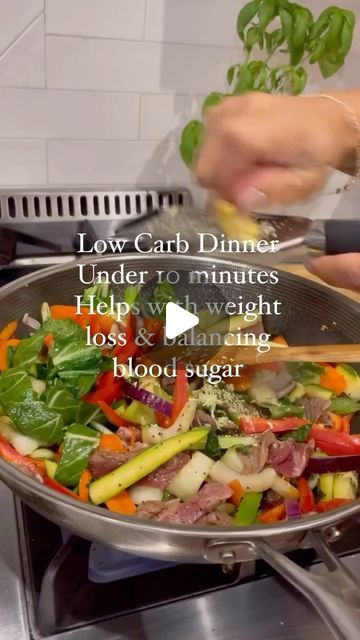 NORMA | Low Carb Sugar Free Coach on Instagram: "HERE 👇🏽

This low carb dinner under ten minutes will aid in weight loss & blood sugar control. 

The secret to controlling blood sugar is eating your food in a particular order.  Veggies first because they’re full of fiber,
 then a protein (meats, fish, plant protein) or healthy fat. (Nuts, nut butter, olives, olive oil, salmon). Carbs are always last.  This will eliminate spikes in blood sugar and keep us feeling happy and not hangry. 

1- Filling up on plenty of fibrous vegetables & enough protein at each meal  helps to stabilize blood sugar & will keep you satiated till your next meal. 

2- Maintaining a low carb lifestyle along with a caloric deficit is a great tool to aid in weight loss. 

RECIPE

This stir fry cooks up in no time.  H Olive Oil Salmon, Protein Meats, Low Carb Lifestyle, Caloric Deficit, Carb Dinner, Free Coaching, Blood Sugar Control, Low Carb Dinner, Plant Protein