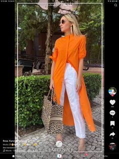 Short Teen Dresses, Orange Shirt Outfit, Yellow Shirt Outfit, Color Combos Outfit, Modern Hijab Fashion, Cute Maternity Outfits, Bollywood Outfits, Orange Outfit, Trendy Fashion Tops