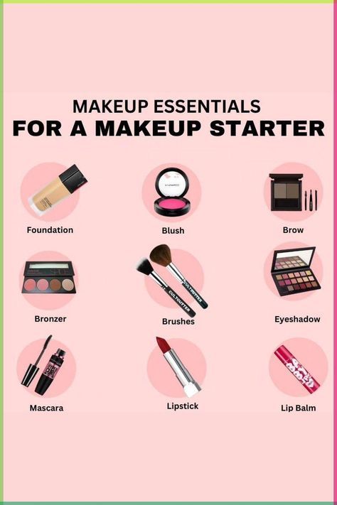 Natural Makeup Starter Kit, Beginner Make Up Kit, Basic Makeup Essentials List, Makeup Essentials For Beginners List, Beginners Makeup Kit List, Starter Makeup Kit, What Makeup To Buy For Beginners, Makeup To Buy For Beginners, Makeup Basics Products