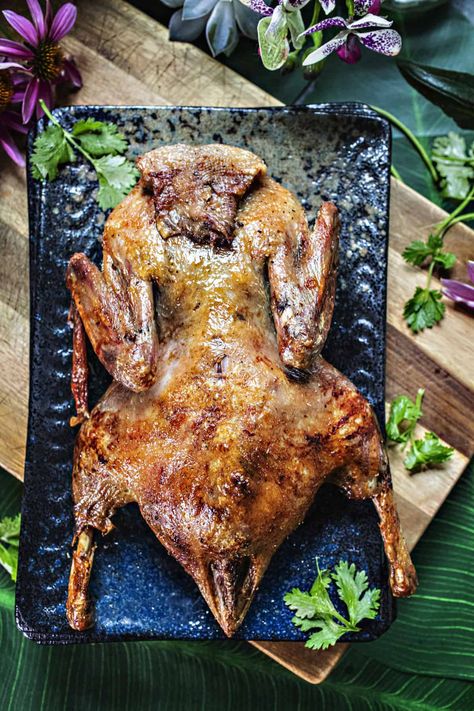 Thai Roasted Duck - Simply Suwanee Easy Roast Duck Recipes, Thai Duck Recipes, Roasted Duck Whole, Duck Marinade Recipes, Duck Recipes Whole, Roast Duck Recipes, Duck Marinade, Whole Duck Recipes, Chinese Roast Duck