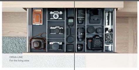 camera drawer organization Camera Equipment Storage, Photography Gear Storage, Photography Equipment Storage, Camera Organization, Photographers Office, Camera Gear Storage, Camera Gear Organization, Photography Storage, Gear Organization