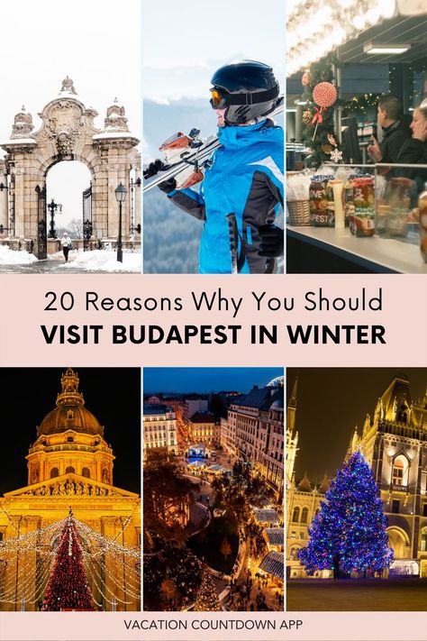 Budapest in Winter What To Do In Budapest Winter, Budapest In Winter, Budapest Winter, Budapest Thermal Baths, Budapest Christmas, Budapest Travel Guide, Vacation Countdown, Visit Budapest, Thermal Baths