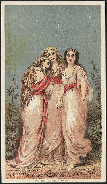 3 Graces, Victorian Scrap, 3 Sisters, Fairy Artwork, Boston Public Library, Trade Cards, Three Graces, Art Story, Amazing Art Painting