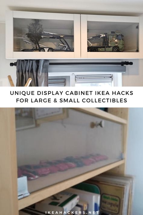 Ikea Nursery Hack, Wall Display Cabinet, Ikea Nursery, Mounted Cabinet, Ikea Finds, Easy Ikea Hack, Lego Display, Ikea Hack Ideas, Ikea Furniture Hacks