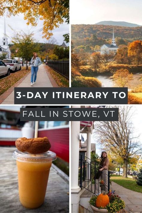 Discover the best of fall in Stowe, VT with our ultimate three-day itinerary. Stowe, known as the "Color Capital of Fall," has iconic attractions like the red covered bridge and Mount Mansfield gondola ride. Learn where to stay and where to find the best scenic drives, maple farms, and fall attractions that Stowe, VT has to offer! Where To Stay In Vermont In The Fall, Map Of Vermont, Things To Do In Stowe Vermont Fall, What To Do In Stowe Vermont, Stowe Vt Fall, Smugglers Notch Vermont Fall, Vermont Itinerary Fall, Best Places To Visit In Vermont In Fall, Things To Do In Vermont Fall