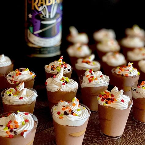 Magic Rabbit Pudding Shots - Cleveland Whiskey - Pudding Shots Peanut Butter Whiskey, Magic Rabbit, Baking Deserts, Pudding Shots, Chocolate Bourbon, Bourbon Drinks, Boozy Desserts, Cocktails And Mocktails, Chocolate Cake Mixes