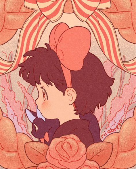 Rii Abrego Art, Kikis Delivery Service Fanart, Kikis Delivery Service Art, Artist Reference, Studio Ghibli Fanart, The Cat Returns, Studio Ghibli Characters, Ghibli Artwork, Kiki Delivery