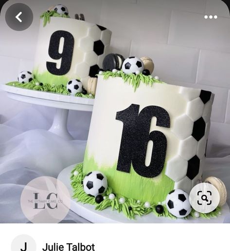 Soccer First Birthday Cake, Soccer Cake Decorations, Number 8 Football Cake, Soccer Themed Birthday Cake, Pastel Futbol Soccer, 10 Birthday Cake Boy, Football Birthday Cake Boys, Football Cakes For Boys Birthdays, Soccer Cakes For Boys