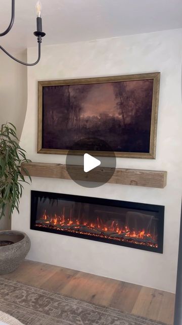 Kristina Evans on Instagram: "I wish it went that fast! It did only take 3 days adding a fireplace into our master bedroom tho using the Modern Ember Highmark electric fireplace from @electricfireplacesdirect #efdpartner  Do yall wanna see a more detailed version of this!? Comment “fire” and I’ll send the links to the fireplace and my decor!  . . . #electricfireplace #modernhome #organicmodern #fauxlimewash #earthytones #earthydecor #ltkhome #masterbedroom #bedroomideas #modernorganic" Electric Fireplace With Harth, Electric Fireplace Master Bed, Electric Fireplace Harth, Modern Electric Fireplace, 75” Electric Fireplace, Freestanding 75” Electric Fireplace, Earthy Decor, Bedroom Fireplace, Fireplace Makeover