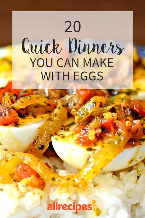 20 Quick Dinners You Can Make With Eggs | "Eggs aren't just for breakfast, they also make incredibly quick and tasty dinners. They're packed with protein, they're easy to cook, and they're full of flavor. If you've got eggs in the fridge, you'll never be stuck for dinner." #dinnerideas #dinnerrecipes #familydinnerideas #supper #supperideas Quick Egg Recipes, Egg Recipes For Lunch, Easy Protein Meals, Egg Recipes For Dinner, Eggs Dinner, Easy Egg Recipes, Quick Dinners, Fast Dinners, Supper Recipes