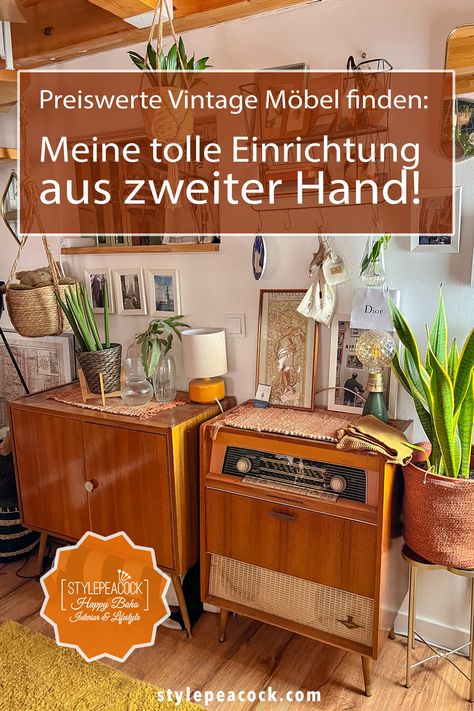 Preiswerte Vintage Möbel finden: Meine tolle Einrichtung aus 2. Hand Mid Century Interior, Interior Design Diy, Vintage Interior, Diy Videos, Vintage Boho, Small Furniture, Vintage Designs, Bedroom Design, Garden Design