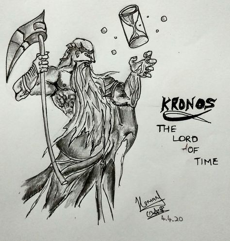 Kronos Greek Mythology, Kronos Titan, Titans Greek Mythology, Mythology Art, Gods And Goddesses, Greek Mythology, Yearbook, Cool Drawings, Drawing Sketches