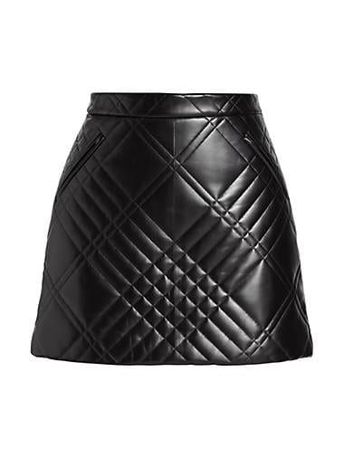 Leather Miniskirt, Black Attire, Kilt Skirt, Micro Skirt, Geometric Diamond, Burberry Women, Leather Cleaning, Leather Mini Skirts, Diamond Quilt