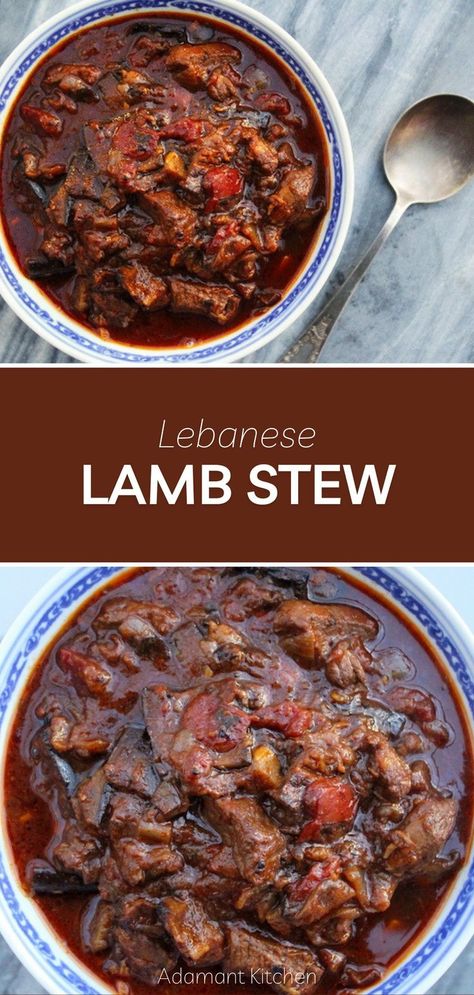 Lebanese Food Recipes, Cultural Recipes, Lamb Stew Recipes, Lamb Dinner, Bread Soup, Middle East Recipes, Eggplant Recipe, Lebanese Cuisine, Lebanese Food