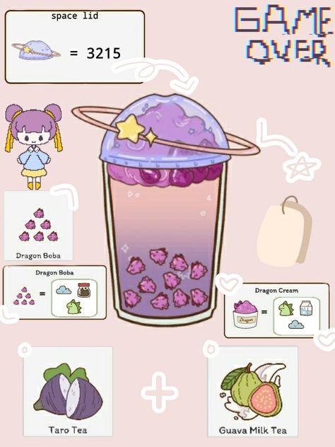 My keyword /Boba Iren Boba Story Magic Den Recipes, Boba Story Lids Code, Boba Story Drink Ideas, Boba Story Game Recipes, Boba Story Recipes, Boba Ideas, Boba Store, Dragon Recipe, Boba Story