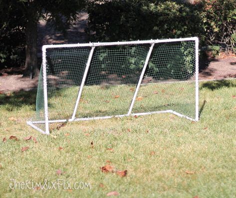 Homemade soccer goal and net Diy Soccer Goal, Soccer Net, Sofia Party, Mickey Mouse Parties, Soccer Party, Hello Kitty Party, Boy Toys, Soccer Goal, Toy Story Birthday