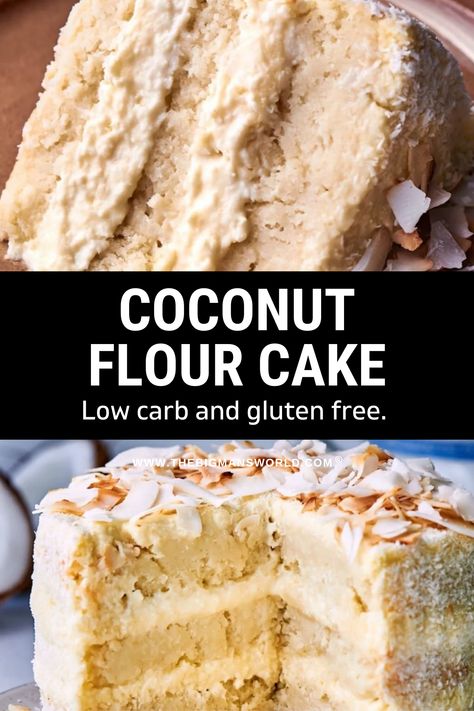 Gluten Free Cake With Coconut Flour, Coconut Flower Recipe, Coconut Flour Pound Cake, Coconut Flour Cupcakes, Cake With Coconut Flour, Low Carb Coconut Flour Recipes, Keto Coconut Cake, Recipes With Coconut Flour, Coconut Flour Cake